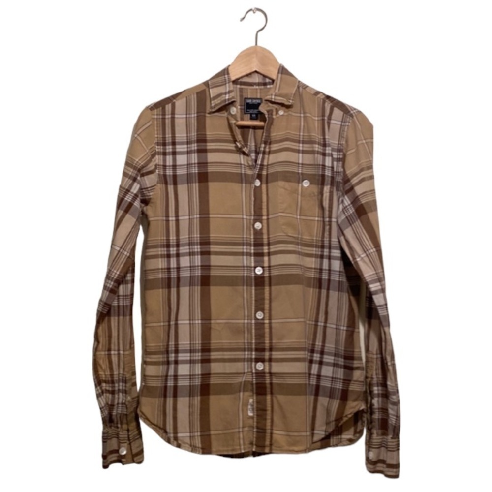 Todd Snyder brown button down plaid shirt . Size Xs